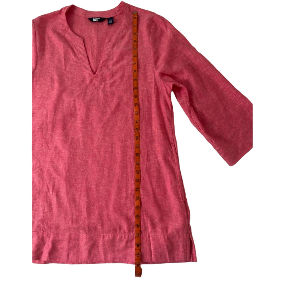 Lands' End Vibrant Pink Linen Blend Blouse, Size XS - Picture 6 of 8